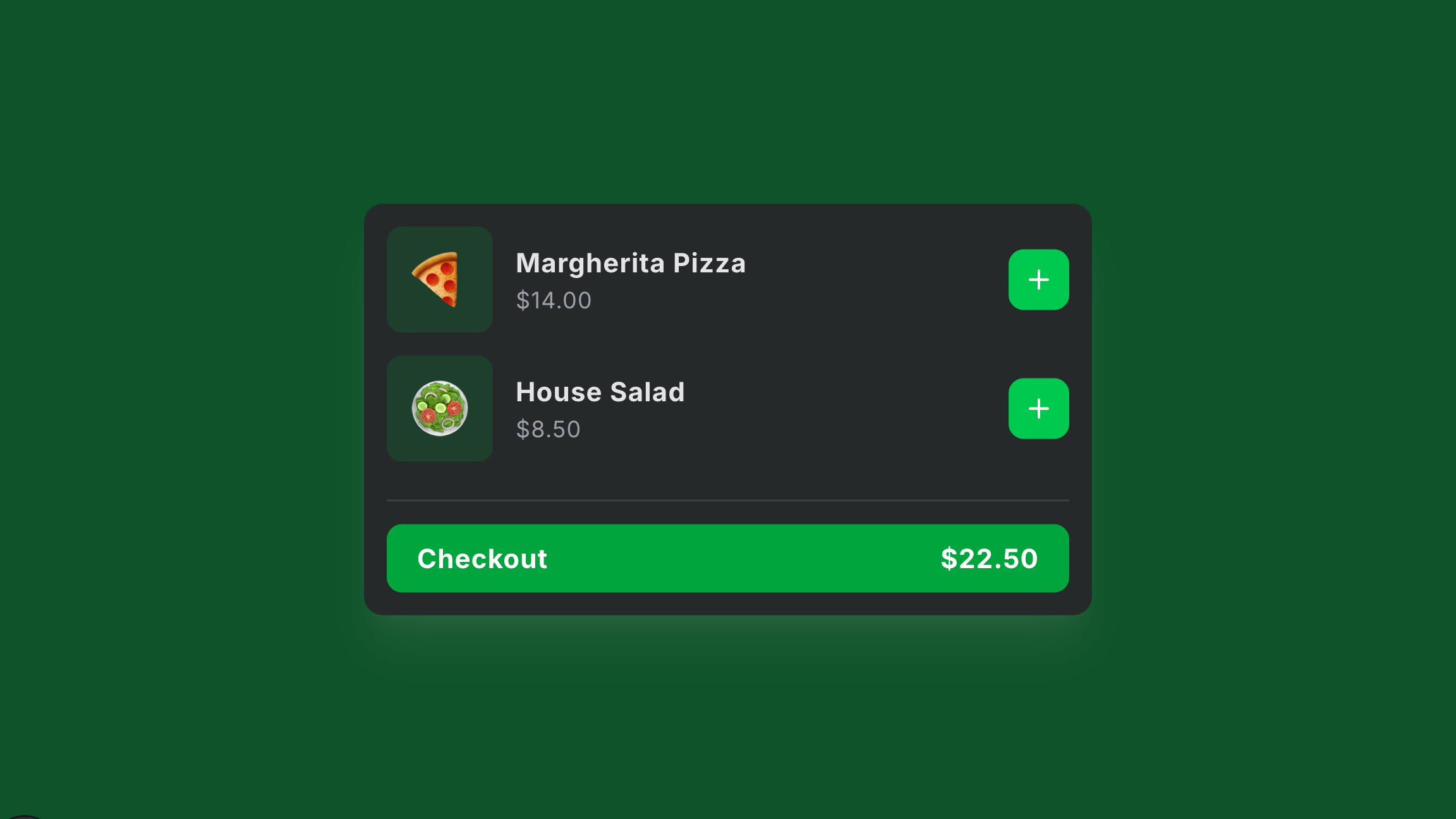 Automenu product visual for online ordering for restaurants.